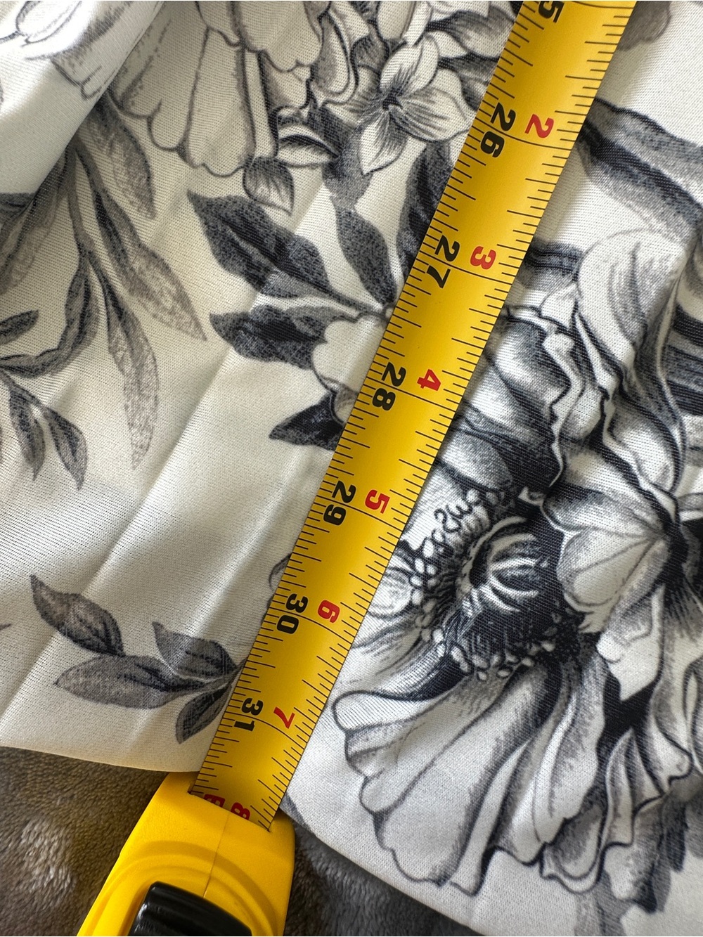 H&M One-Shoulder Pleated Floral Midi Dress - White/Dark grey/Grey- Size XS - Picture 11 of 12